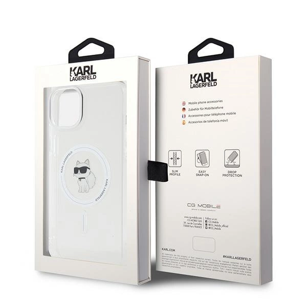 Karl Lagerfeld IML Choupette MagSafe case for iPhone 15 Plus - transparenteng
