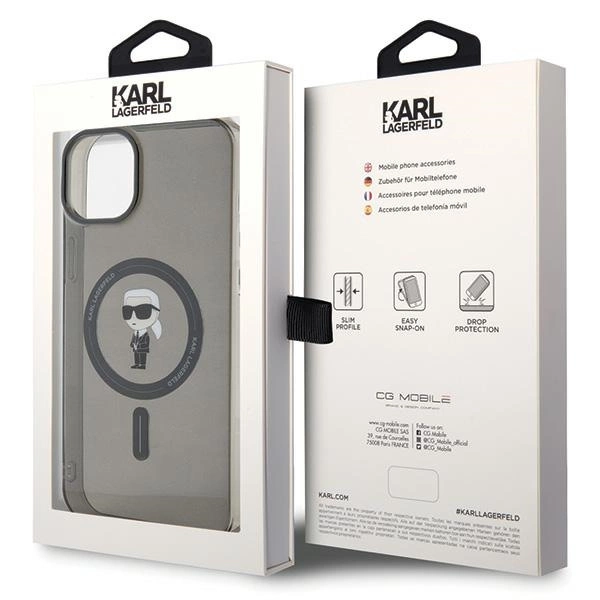 Karl Lagerfeld IML Ikonik MagSafe case for iPhone 15 Plus - blackeng