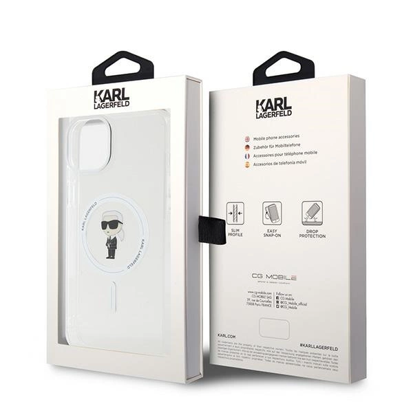 Karl Lagerfeld IML Ikonik MagSafe case for iPhone 15 Plus - transparenteng