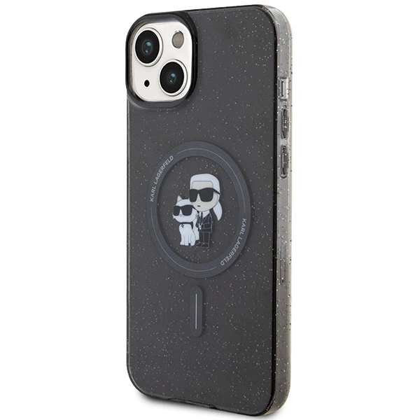 Karl Lagerfeld Karl&Choupette Glitter MagSafe case for iPhone 15 Plus - blackeng