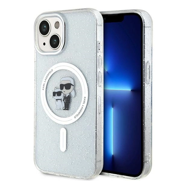 Karl Lagerfeld Karl&Choupette Glitter MagSafe case for iPhone 15 Plus - transparenteng