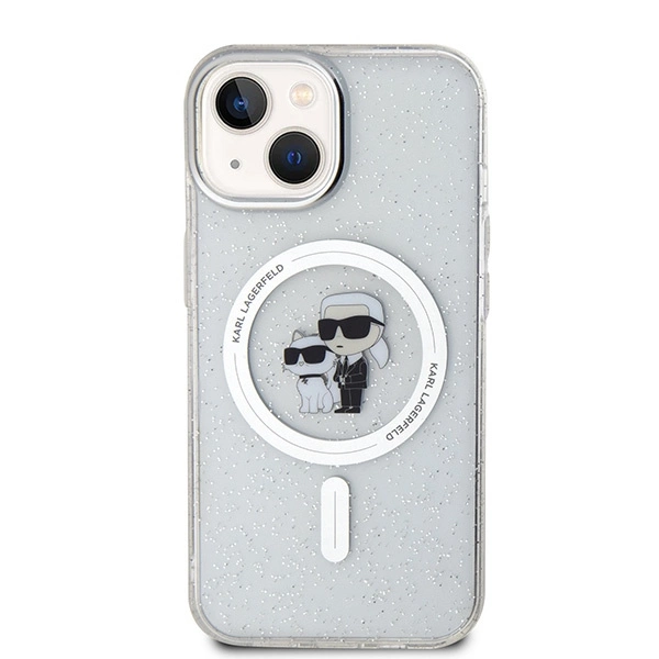 Karl Lagerfeld Karl&Choupette Glitter MagSafe case for iPhone 15 Plus - transparenteng