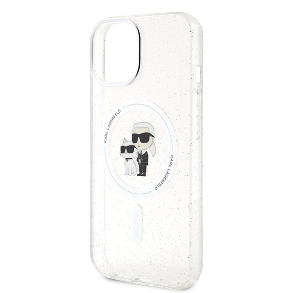 Karl Lagerfeld Karl&Choupette Glitter MagSafe case for iPhone 15 Plus - transparenteng
