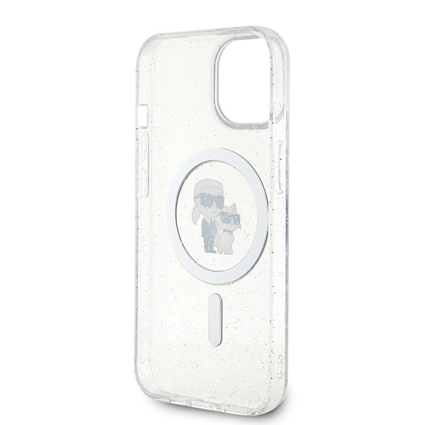 Karl Lagerfeld Karl&Choupette Glitter MagSafe case for iPhone 15 Plus - transparenteng