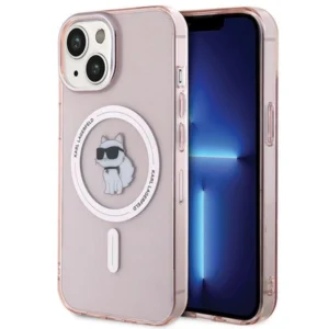 Karl Lagerfeld IML Choupette MagSafe case for iPhone 15 - pinkeng