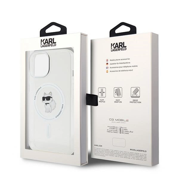 Karl Lagerfeld IML Choupette MagSafe case for iPhone 15 - transparenteng