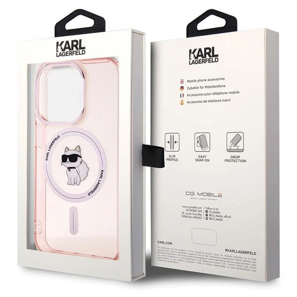 Karl Lagerfeld IML Choupette MagSafe case for iPhone 15 Pro Max - pinkeng