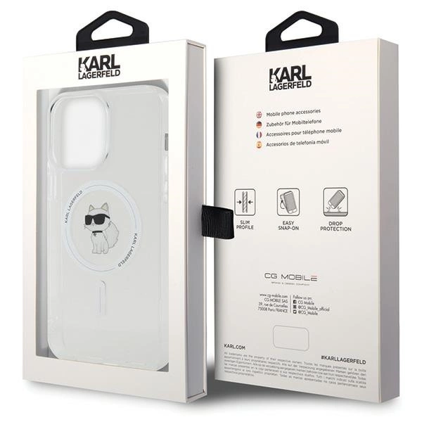 Karl Lagerfeld IML Choupette MagSafe case for iPhone 15 Pro Max - transparenteng