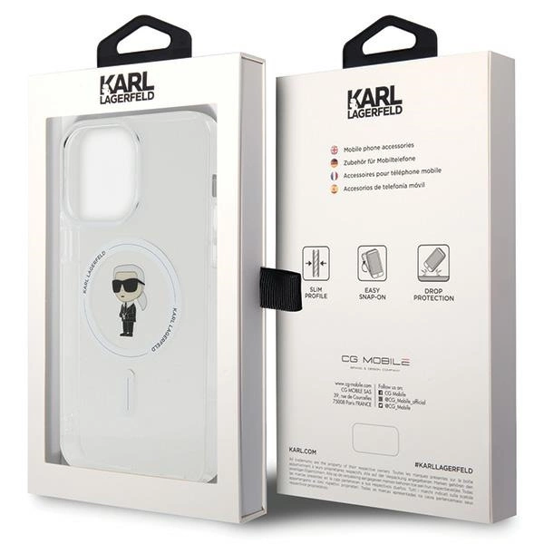 Karl Lagerfeld IML Ikonik MagSafe case for iPhone 15 Pro Max - transparenteng