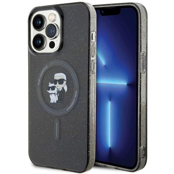 Karl Lagerfeld Karl&Choupette Glitter MagSafe case for iPhone 15 Pro Max - blackeng