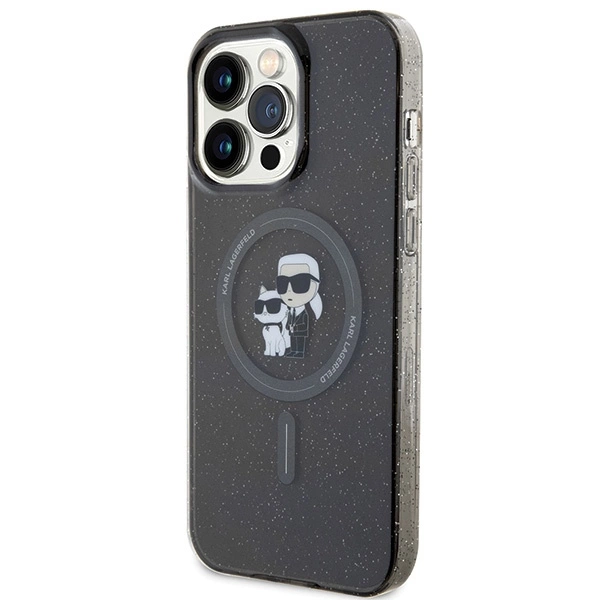 Karl Lagerfeld Karl&Choupette Glitter MagSafe case for iPhone 15 Pro Max - blackeng
