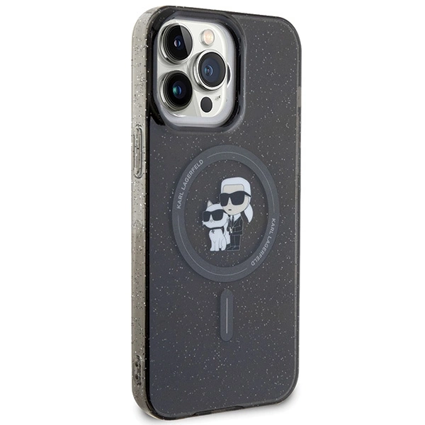 Karl Lagerfeld Karl&Choupette Glitter MagSafe case for iPhone 15 Pro Max - blackeng
