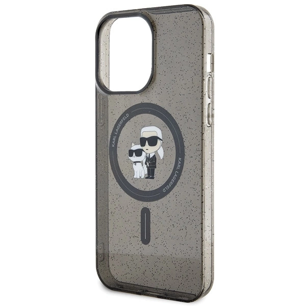 Karl Lagerfeld Karl&Choupette Glitter MagSafe case for iPhone 15 Pro Max - blackeng