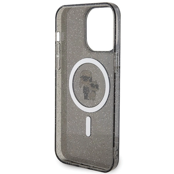 Karl Lagerfeld Karl&Choupette Glitter MagSafe case for iPhone 15 Pro Max - blackeng