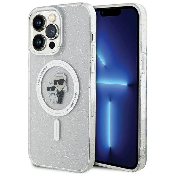 Karl Lagerfeld Karl&Choupette Glitter MagSafe case for iPhone 15 Pro Max - transparenteng