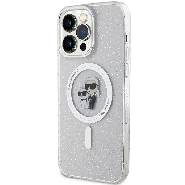 Karl Lagerfeld Karl&Choupette Glitter MagSafe case for iPhone 15 Pro Max - transparenteng