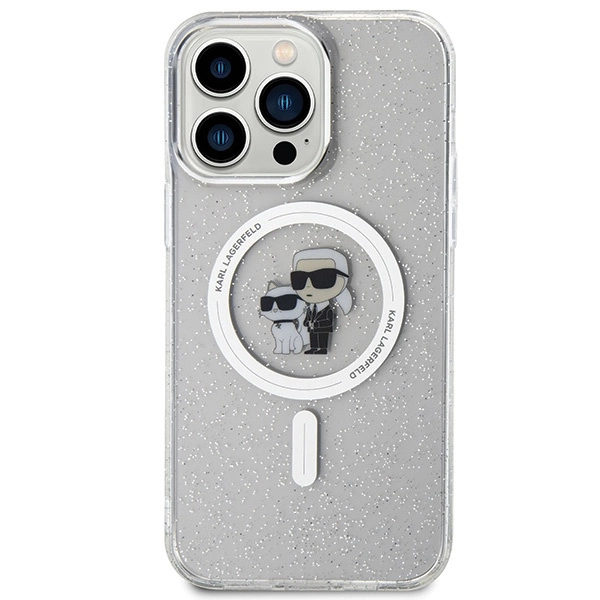 Karl Lagerfeld Karl&Choupette Glitter MagSafe case for iPhone 15 Pro Max - transparenteng