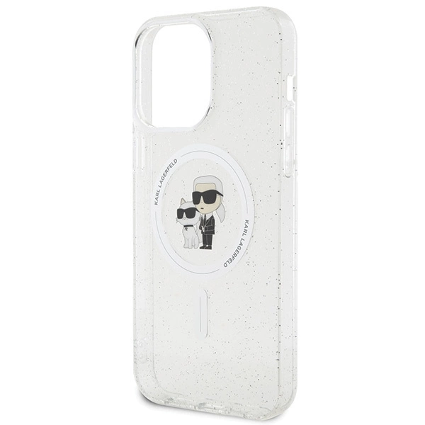 Karl Lagerfeld Karl&Choupette Glitter MagSafe case for iPhone 15 Pro Max - transparenteng