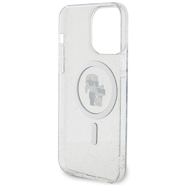 Karl Lagerfeld Karl&Choupette Glitter MagSafe case for iPhone 15 Pro Max - transparenteng