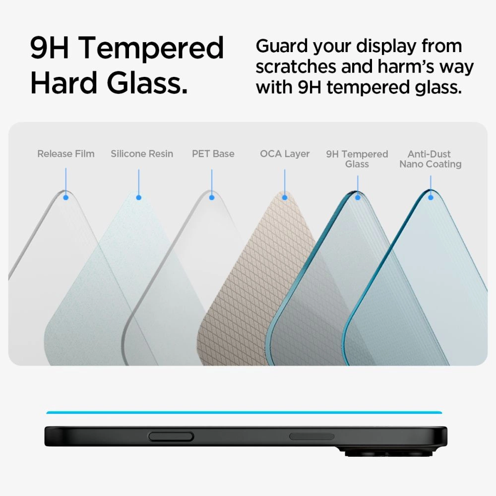 Spigen Glas.tR EZ Fit Tempered Glass for iPhone 15 / 16eng