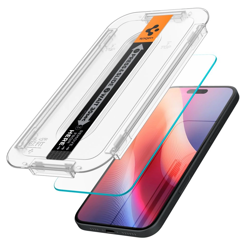 Spigen Glas.tR EZ Fit tempered glass for iPhone 15 / 16 - 2 pcs.eng