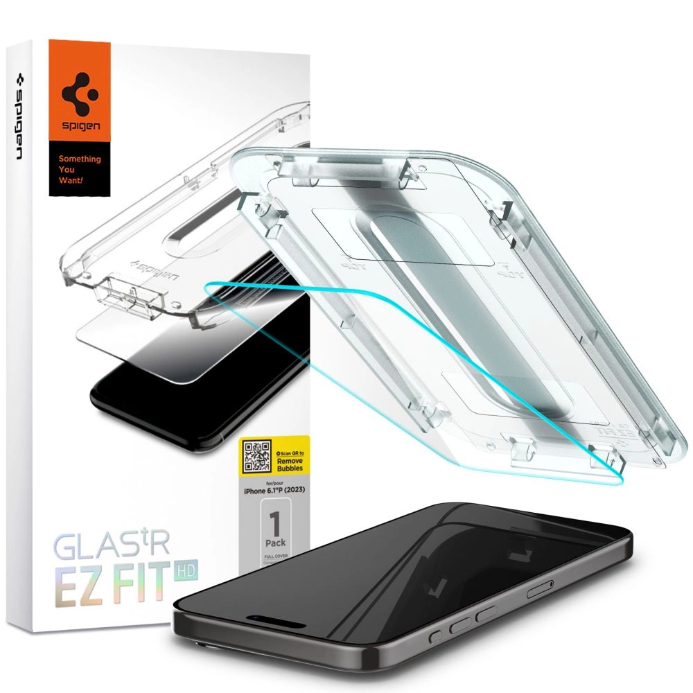 Spigen Glas.tR EZ Fit Tempered Glass for iPhone 15 Proeng