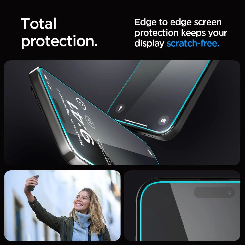 Spigen Glas.tR EZ Fit Tempered Glass for iPhone 15 Proeng