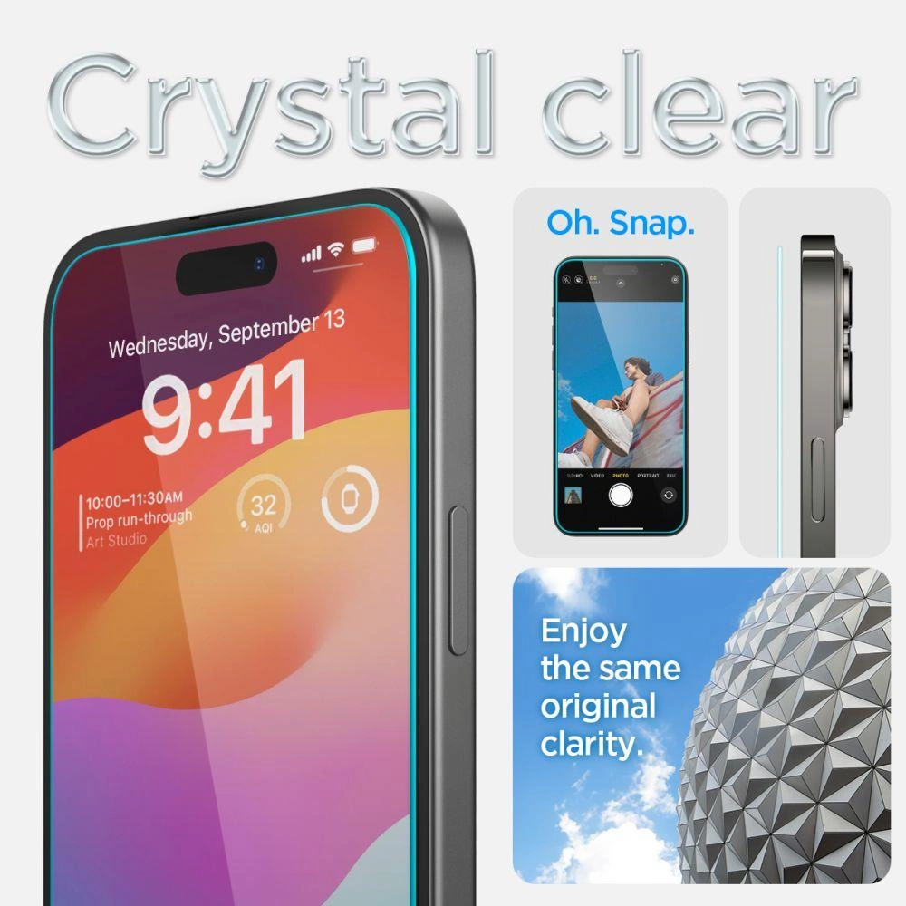 Spigen Glas.tR EZ Fit Tempered Glass for iPhone 15 Plus / 16 Pluseng
