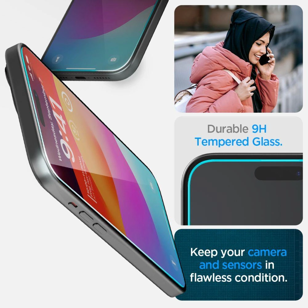 Spigen Glas.tR EZ Fit Tempered Glass for iPhone 15 Plus / 16 Pluseng