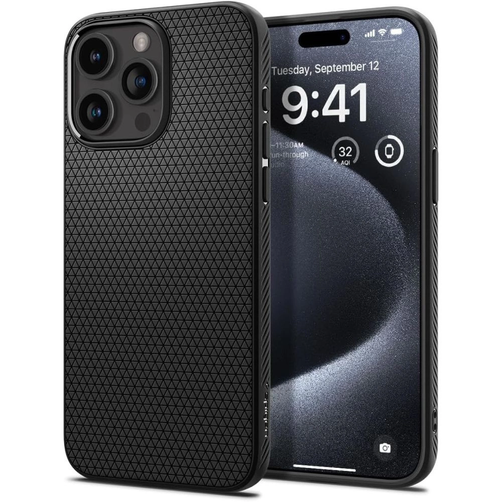 Spigen Liquid Air iPhone 15 Pro Case - Matte Blackeng