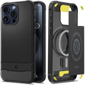 Spigen Rugged Armor Mag Case with MagSafe for iPhone 15 Pro - Matte Blackeng