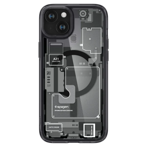 Spigen Ultra Hybrid Mag Case with MagSafe for iPhone 15 Plus - Dark Gray (Zero One Pattern)eng