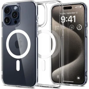 Spigen Ultra Hybrid Mag Case with MagSafe for iPhone 15 Pro Max - Whiteeng