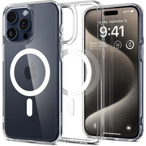 Spigen Ultra Hybrid Mag Case with MagSafe for iPhone 15 Pro Max - Whiteeng