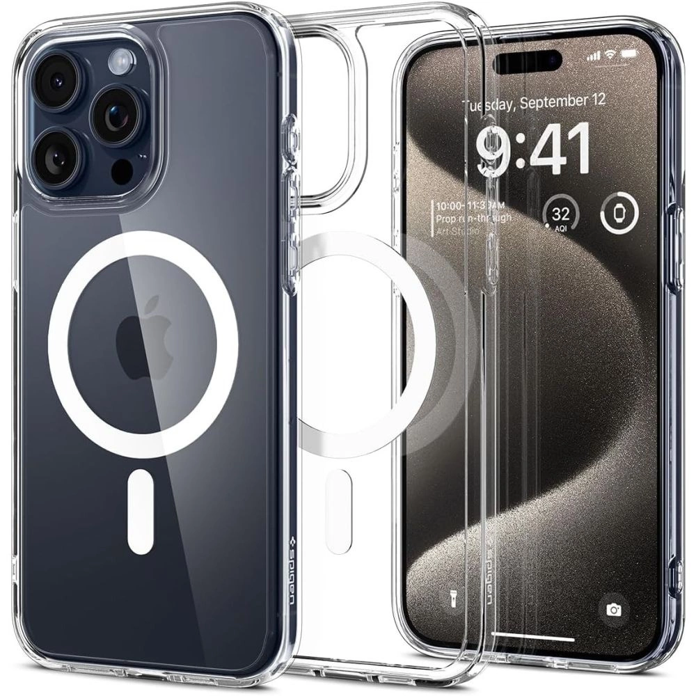 Spigen Ultra Hybrid Mag Case with MagSafe for iPhone 15 Pro Max - Whiteeng