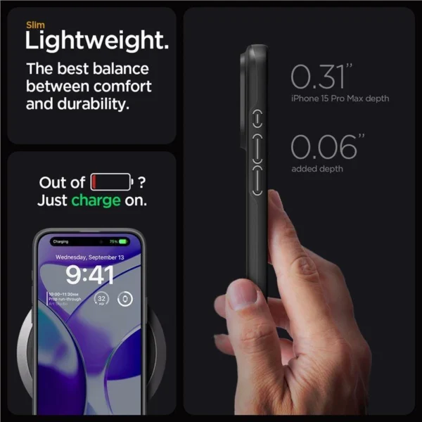 Spigen Thin Fit iPhone 15 Pro Max Case - Blackeng