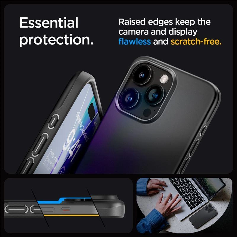 Spigen Thin Fit iPhone 15 Pro Max Case - Blackeng