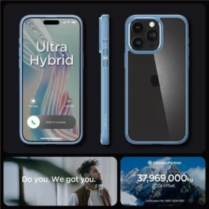 Spigen Crystal Hybrid Case for iPhone 15 Pro Max - Clear Blueeng