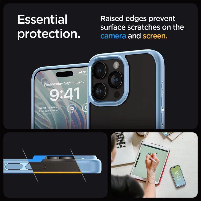 Spigen Crystal Hybrid Case for iPhone 15 Pro Max - Clear Blueeng