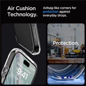 Spigen Crystal Hybrid Case for iPhone 15 Pro Max - Cleareng