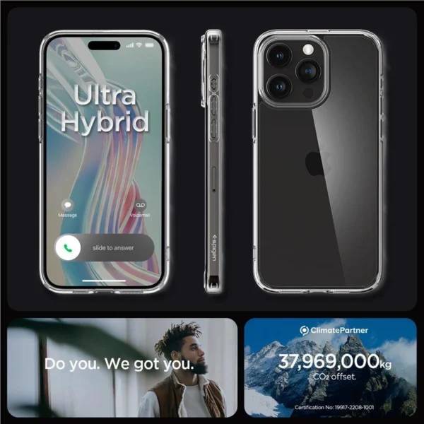 Spigen Crystal Hybrid Case for iPhone 15 Pro Max - Cleareng