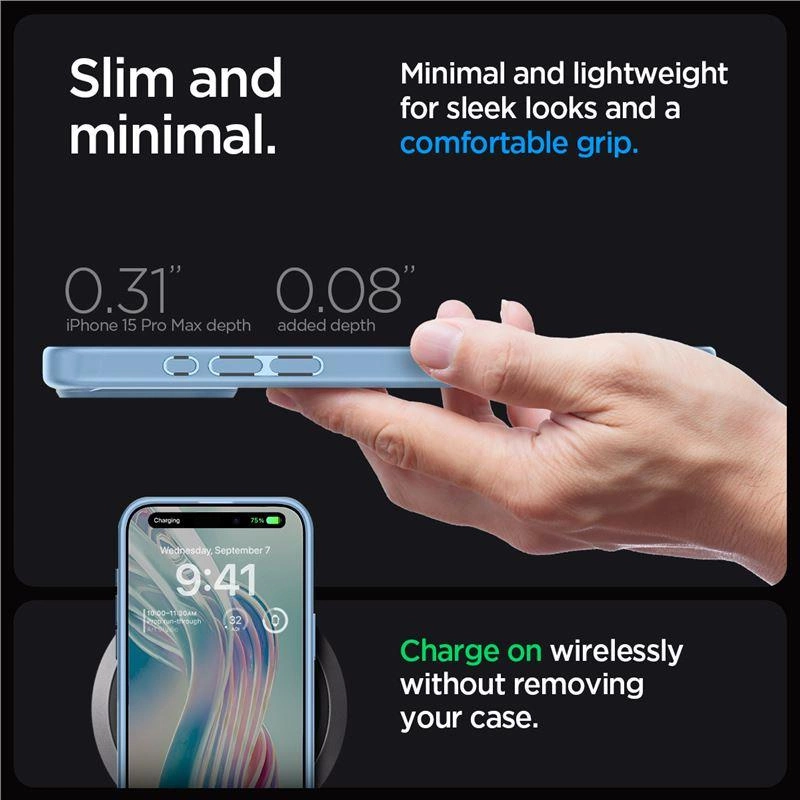 Spigen Ultra Hybrid iPhone 15 Pro Max Case - Light Blueeng