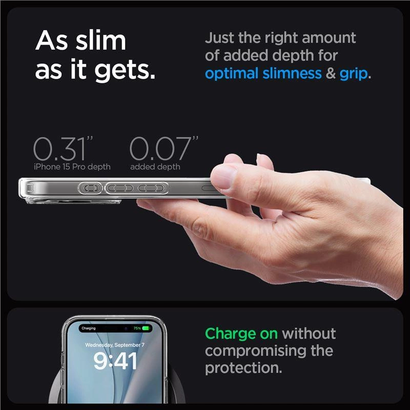 Spigen Crystal Hybrid MagSafe iPhone 15 Pro Case - Clear Whiteeng
