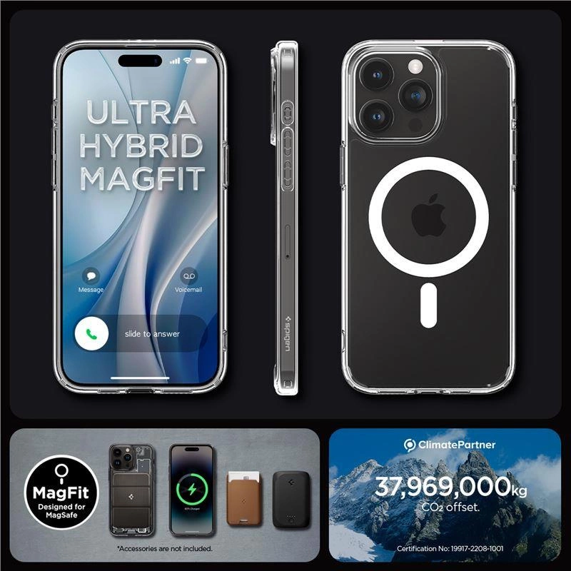 Spigen Crystal Hybrid MagSafe iPhone 15 Pro Case - Clear Whiteeng