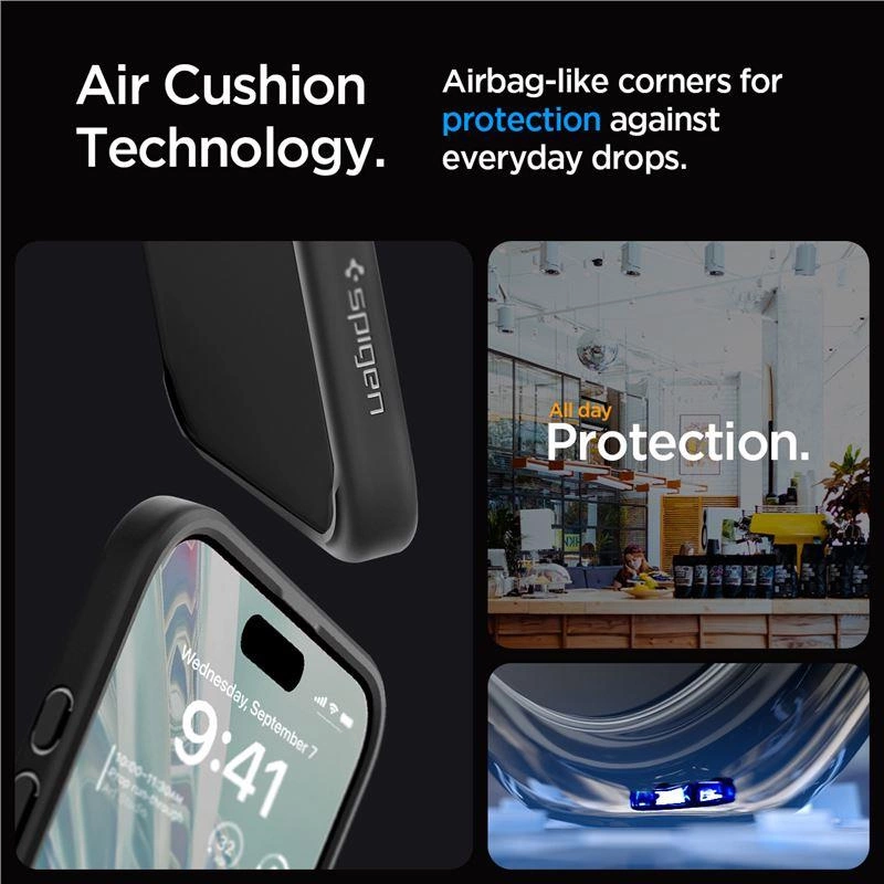 Spigen Crystal Hybrid iPhone 15 Pro Case - Blackeng