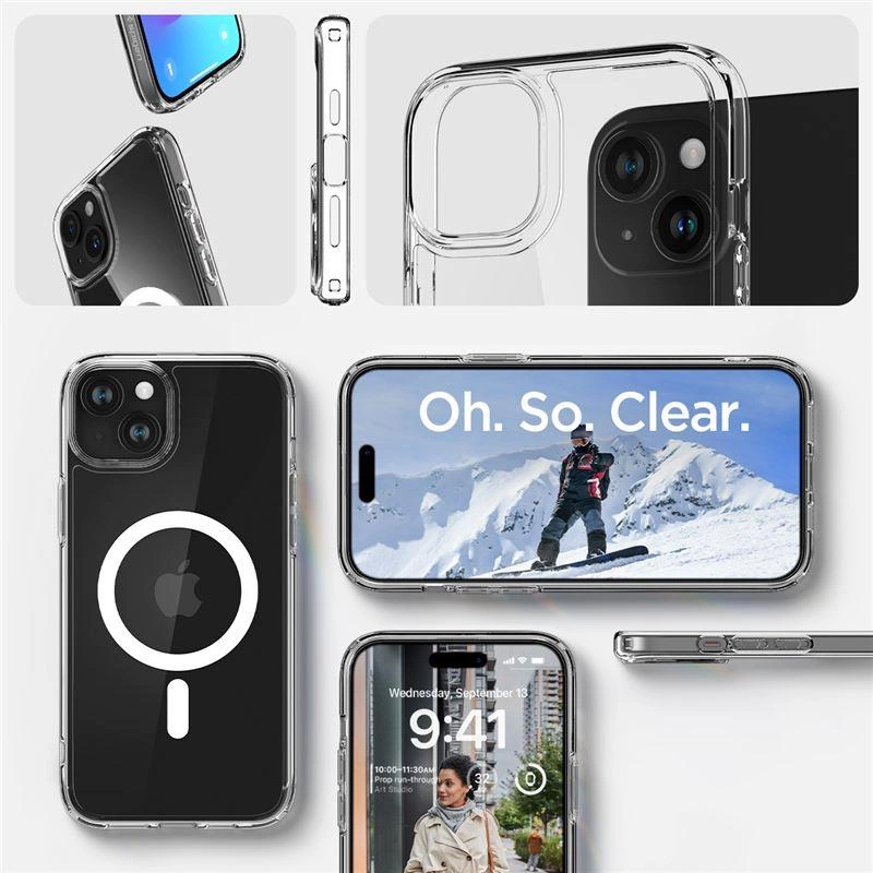 Spigen Crystal Hybrid MagSafe iPhone 15 Plus Case - Cleareng