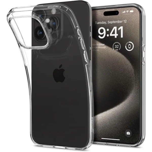 Spigen Liquid Crystal Case for iPhone 15 Pro Max - Cleareng