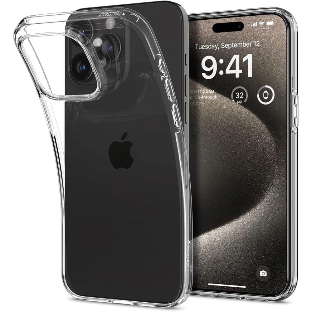Spigen Liquid Crystal Case for iPhone 15 Pro Max - Cleareng