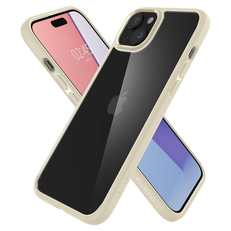 Spigen Crystal Hybrid iPhone 15 Plus Case - Transparent Beigeeng