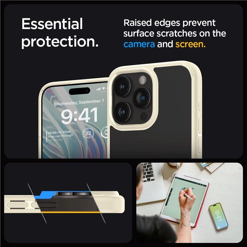 Spigen Crystal Hybrid Case for iPhone 15 Pro Max - Clear Beigeeng